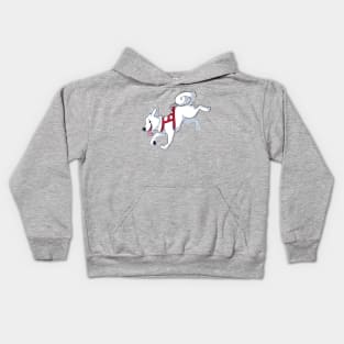 White Husky Running Kids Hoodie